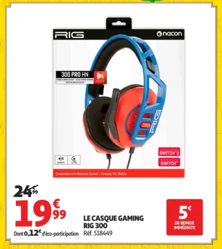 LE CASQUE GAMING RIG 300