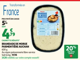 Brandade de morue parmentière Auchan