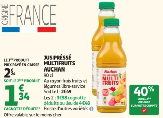 Jus Pressé Multifruits Auchan
