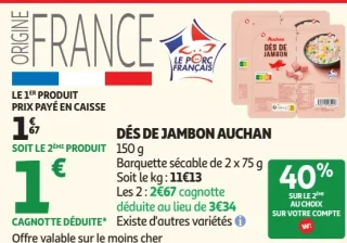 DÉS DE JAMBON AUCHAN