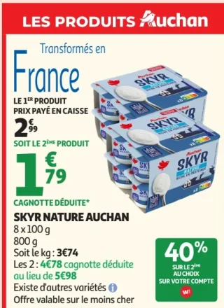 Skyr Nature Auchan