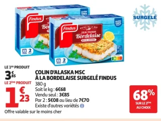 Colin d'Alaska MSC à la Bordelaise surgelé Findus