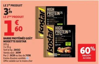 Barre protéinée goût noisette Isostar High Protein 25