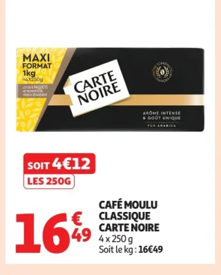 Café moulu classique Carte Noire
