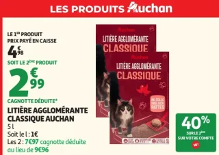 Litière agglomérante classique Auchan
