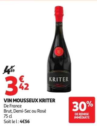 Vin Mousseux Kriter Brut, Demi-Sec ou Rosé