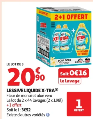Lessive liquide X-TRA Fleur de monoï et aloe vera