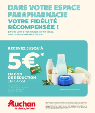 Bon de réduction en caisse Parapharmacie Auchan