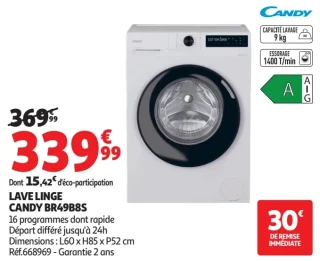 Lave linge Candy BR49B8S