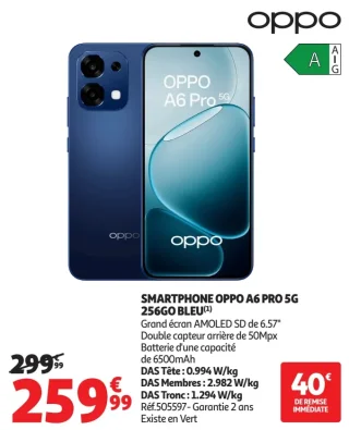 SMARTPHONE OPPO A6 PRO 5G 256GO BLEU
