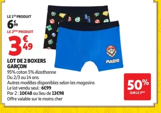 Lot de 2 boxers garçon Super Mario