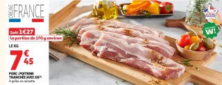 Porc : poitrine tranchée avec os