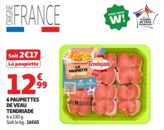 6 paupiettes de veau Tendriade