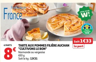 Tarte aux pommes filière Auchan "Cultivons le bon"