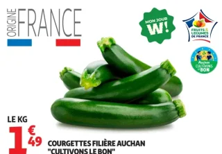 Courgettes filière Auchan 'Cultivons le bon'