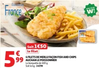 4 filets de merlu façon fish and chips Auchan Le Poissonnier