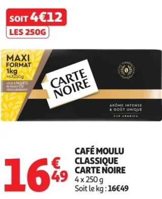 Café moulu classique Carte Noire
