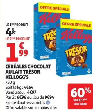 Céréales Chocolat au Lait Trésor Kellogg's