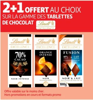 Tablettes de chocolat Lindt Excellence