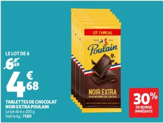 Tablettes de chocolat noir extra Poulain