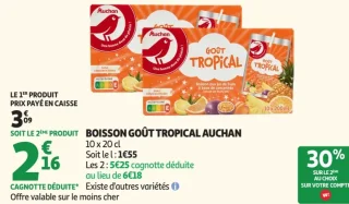 Boisson Goût Tropical Auchan