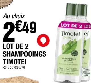 Lot de 2 shampooings Timotei