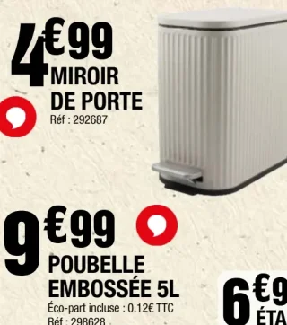 Poubelle embossée 5L