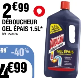Ouragan Déboucheur gel épais 1.5L