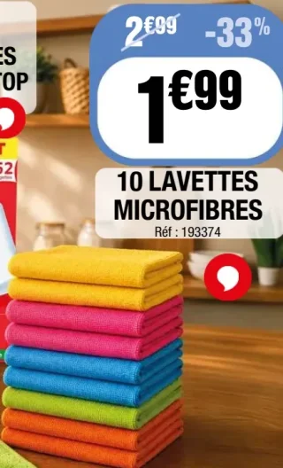 10 Lavettes Microfibres
