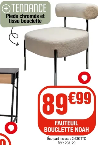 Fauteuil bouclette Noah