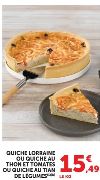 Quiche Lorrain ou quiche au thon et tomates ou quiche au tian de légumes
