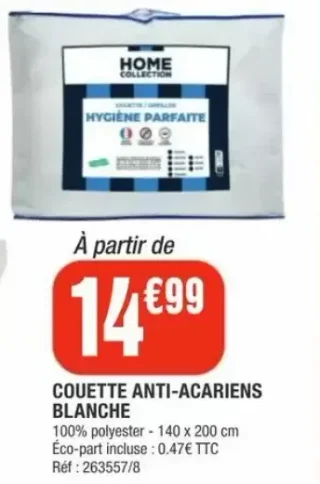 Couette anti-acariens blanche