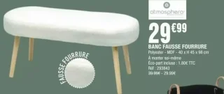Banc Fausse Fourrure Atmosphera