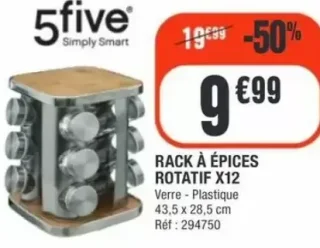 RACK À ÉPICES ROTATIF X12 5five Simply Smart