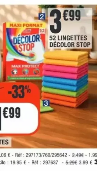 52 Lingettes Décolor Stop