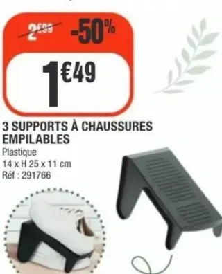 3 Supports à chaussures empilables