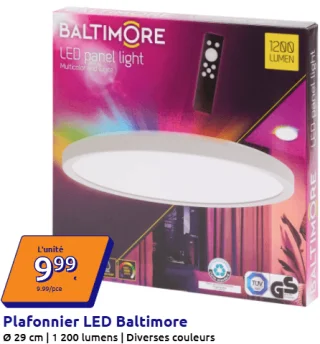 Plafonnier LED Baltimore Ø 29 cm