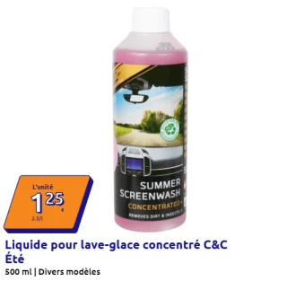 Liquide pour lave-glace concentré C&C Été