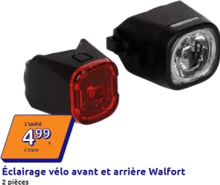 Éclairage vélo avant et arrière Walfort