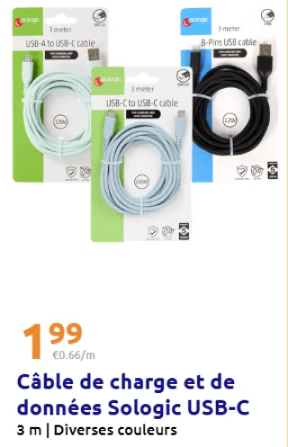 Câble de charge et de données Sologic USB-C