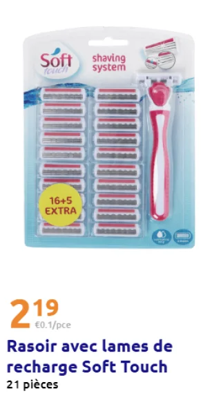 Rasoir avec lames de recharge Soft Touch