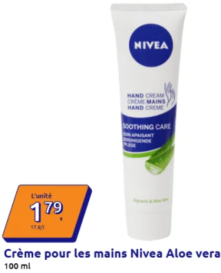 Crème pour les mains Nivea Aloe vera