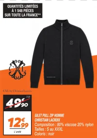 Gilet pull zip homme 