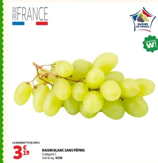 Raisin Blanc sans pépins