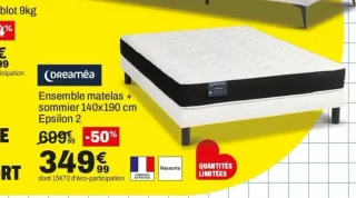 Ensemble matelas + sommier 140*190 cm Epsilon 2