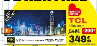 TCL Téléviseur 50" (126 cm) 4K QLED