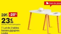 7. Lot de 2 tables basses gigognes Louka
