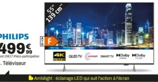 Téléviseur PHILIPS 55" (139 cm)