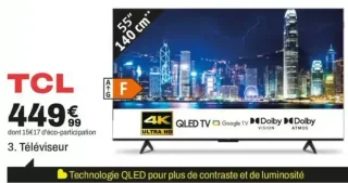 Téléviseur TCL 55" (140 cm)