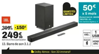 Barre de son 3.1.2 JBL SB595